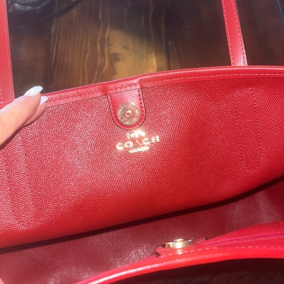 NWOT Coach City Tote Monogram with Red Leather Straps! - Picture 7 of 13